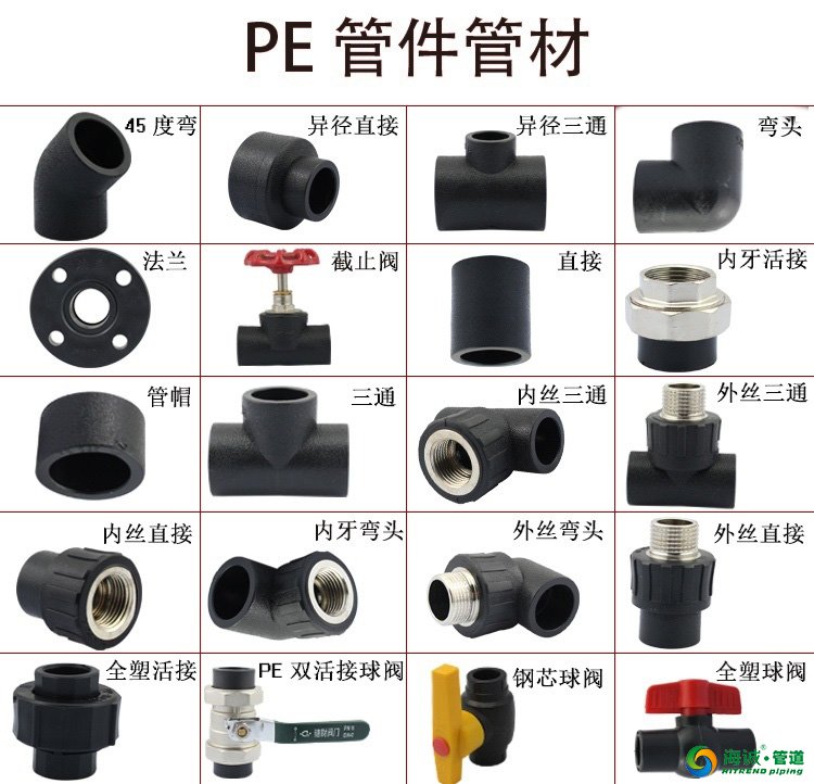 PE给水管对接承插管件图例